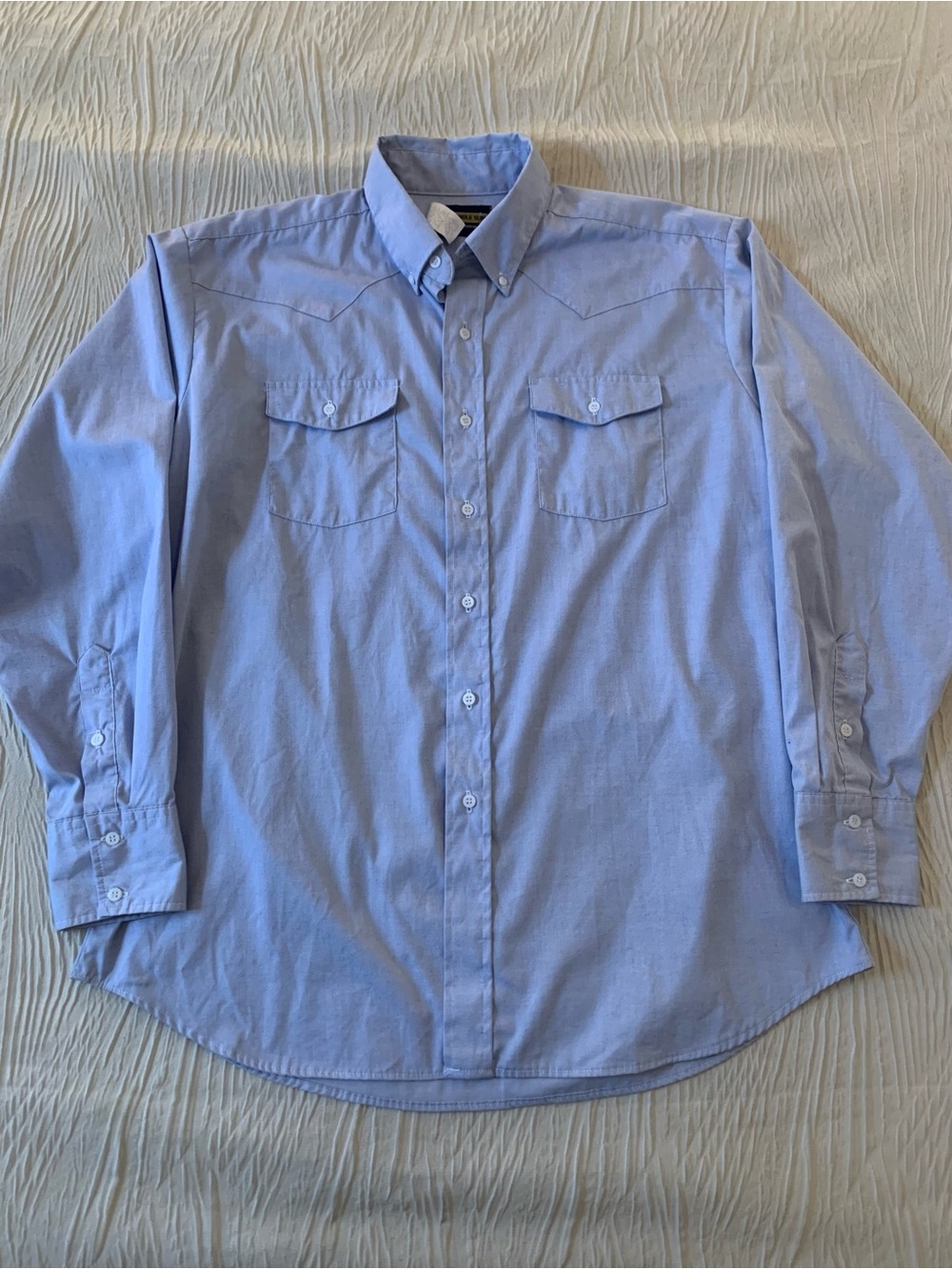 Vintage 90s Panhandle Slim Made in USA Button Down Western Oxford/Chambray Shirt